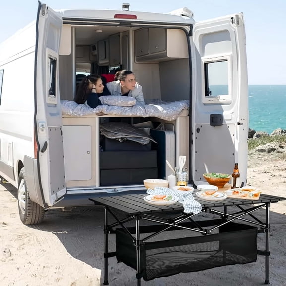 Lightweight Aluminum Folding Camping Table - Portable Roll - Up Table for Outdoor & Indoor Use