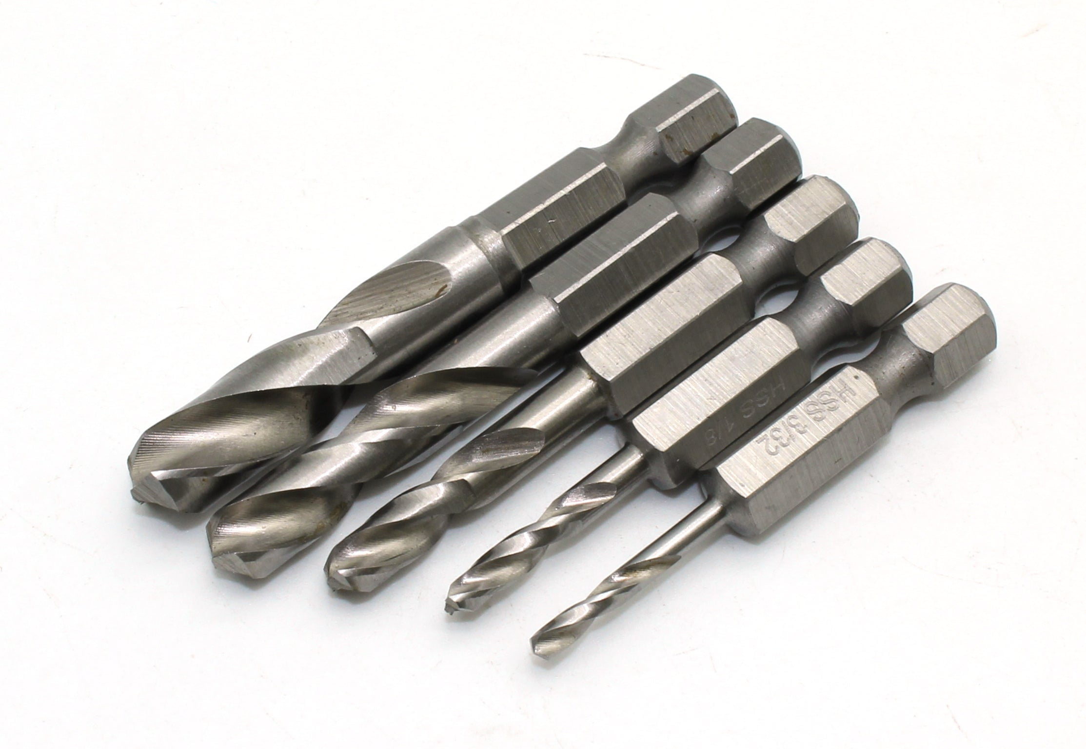 TMAX 5 pc M35 Cobalt High Speed Steel Jobber Drill Bit Set, 1/4 Inch Hex Shank for Quick Chucks & Impact Drivers, SAE Sizes 3/32 Inch-1/8 Inch-3/16 Inch-1/4 Inch-5/16 Inch