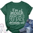thumbnail image 2 of Camiseta con estampado de letras, camisa holgada de manga corta de gran tamaño para vacaciones, linda camisa divertida para mujer, verano, Vintage, verde, S, 2 of 4