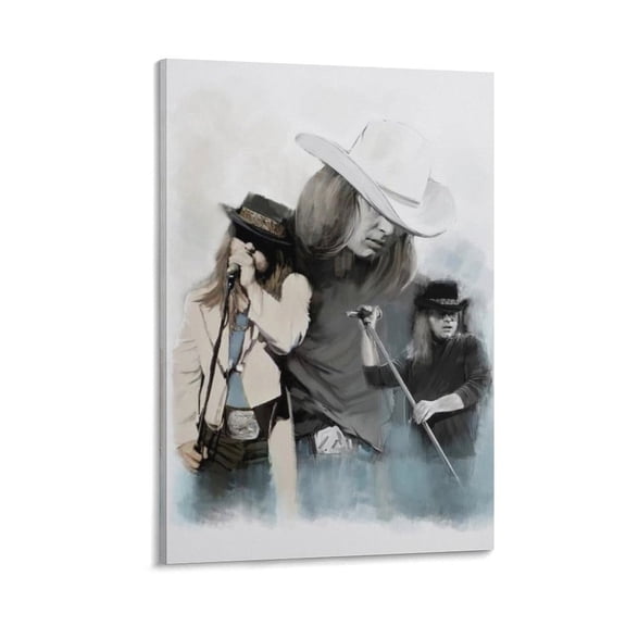 Ronnie Van Zant Canvas Poster Posters Wall Art Painting Canvas Gift Living Room Prints Bedroom Decor Poster Artworks 16x24inch(40x60cm)