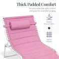 thumbnail image 5 of Best Choice Products Extra Wide Padded Patio Chaise Lounge Chair, Portable Recliner w/ 8 Positions - Carnation/White, 5 of 8