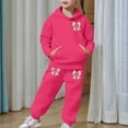 thumbnail image 2 of SGMVNU 2 Piece Sets for Boys Girls Outfits Size 10 Long Sleeve Hoodie and Baggy Joggers Casual Outfit Set Lounge Set, for 6-7 Years, Hot Pink, 2 of 7