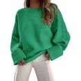 thumbnail image 1 of Suéter PRETTYGARDEN Oversized de Cuello Redondo Peludo Verde Talla M, 1 of 8