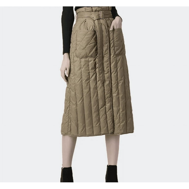 Women Down Skirt High Waist A Line Warm White Duck Down Skirts