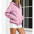 thumbnail image 7 of Hoodies Sweatshirt for Women Button Collar Drawstring Long Sleeve Pullover Casual Winter Hooded Tops With Pocket Fall Outfits, 7 of 7