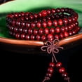 thumbnail image 2 of Actividades de regalo Cuentas 108 Cuentas de sándalo rojo de imitación Pulsera Pulsera Joyería Accesorio versátil, 2 of 6