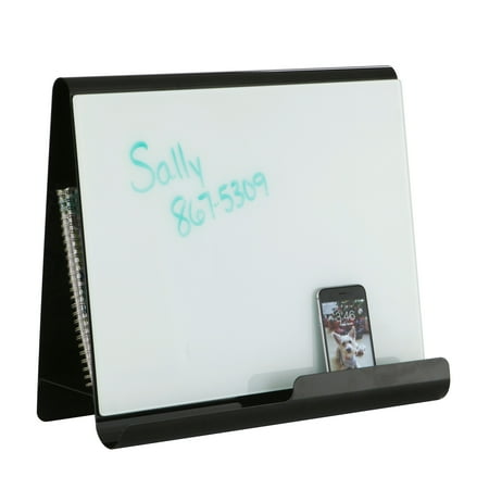 Whiteboard Stand - Lot of 11 Wave Desk Accessory Durable Black Steel Desktop Whiteboard & Magnetic Document Stand-3220BL