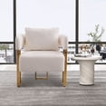 thumbnail image 4 of New 2 Sets Accent Chair, Upholstered Velvet Armchair Comfy Modern Single Sofa Side Chair with arms and Metal Legs for Living Room Bedroom Reading, 4 of 9