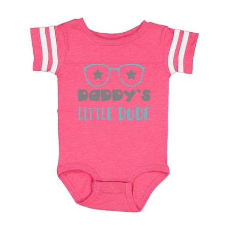 

Inktastic Daddy s Little Dude Glasses Stars - Blue Gray Gift Baby Boy Bodysuit