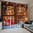 thumbnail image 4 of Cortinas navideñas para dormitorio, impermeables, diseño de muñeco de nieve, 2 paneles, #F F, 4 of 9