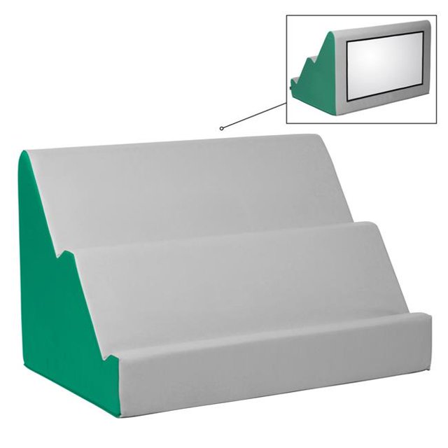 Softscape 10425-EMLG Bowtie Book Buddy with Mirror - Emerald & Light Grey