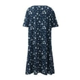 thumbnail image 5 of Xmarks Women's Plus Size Nightgown Tie Dye Dress Short Sleeve Sleepwear Pajamas Nightgowns Blue 4XL, 5 of 12