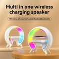 thumbnail image 2 of Multifunctional Bedside Decoration Gifts Wireless Charger Atmosphere Lamp, Intelligent LED Table Lamp, Dimmable Night Light, 10W Wireless Charger, Alarm Clock, time Display, BLE Music Player, 2 of 5