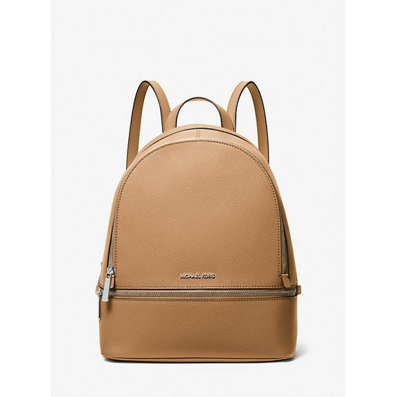 MICHAEL KORS Rhea Medium Pebbled Leather Backpack-Peanut