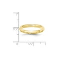 thumbnail image 3 of Solid 10k Yellow Gold 3mm Plain Classic Dome with Flat Edge Wedding Band Ring Size 8, 3 of 4