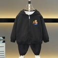 thumbnail image 4 of CYRBOKO Toddler Boys' Jeckets, Zip up Holiday Long Sleeve Lightweight Fall Outerwear Black Size 3-4 T, 4 of 7