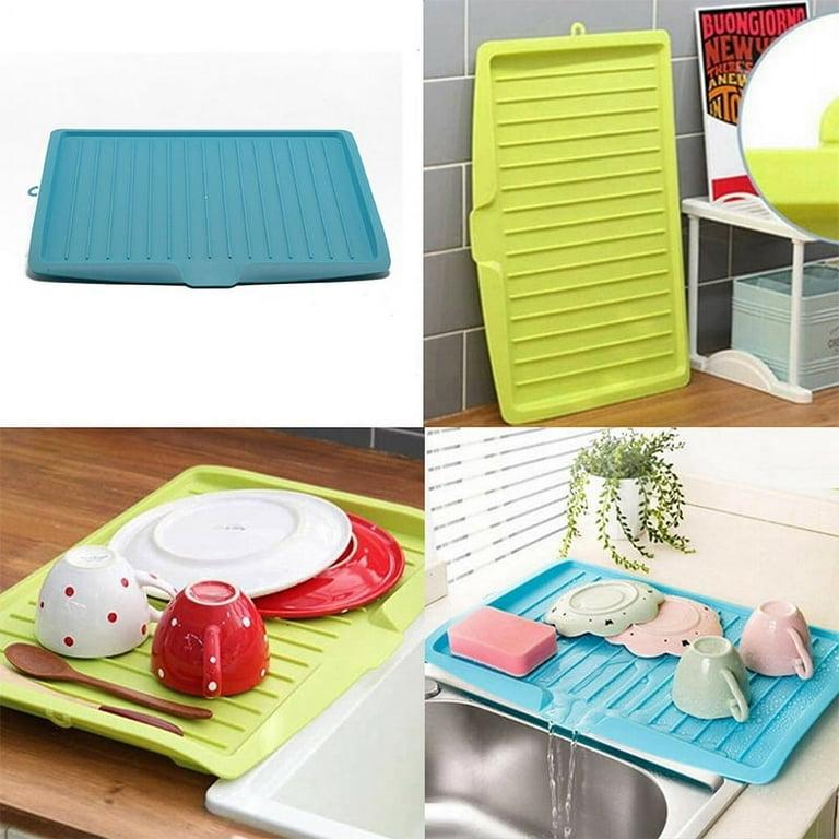 Large Sink Drying Rack Drain Rack Kitchen Silicone Dish Drainer Tray W –  pocoro