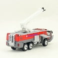 thumbnail image 6 of 1:50 Alloy Pull Back Airport Fire Truck Car Model Lights and Sounds, Red for Display and Play, 6 of 7
