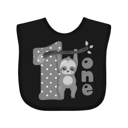 

Inktastic Pink Sloth 1st Birthday Gift Baby Girl Bib