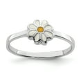 thumbnail image 1 of Bague en Argent Sterling 925 Rhodié pour Enfant Émail Blanc et Jaune Marguerite, 1 of 3