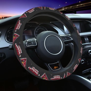 CAT Black DuraGrip Leather Steering Wheel Cover – Large 16 Inch For Trucks