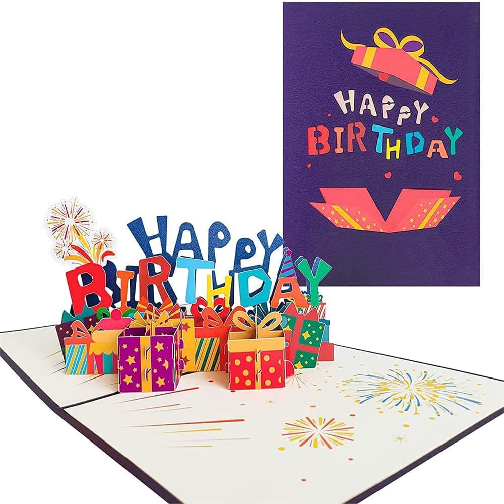 Colorful cake Handmade Pop Up 3D Card Greeting Card Happy Birthday Card Party 
