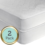 Sealy Waterproof Crib and Toddler Mattress Pads - 2 Count Value, Hypoallergenic, 52" L x 28" W