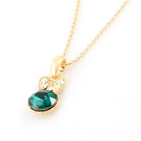 - Lobster Clasp Plastic Crystal Decor imitated rabbit Pendant Necklace Choker for Woman