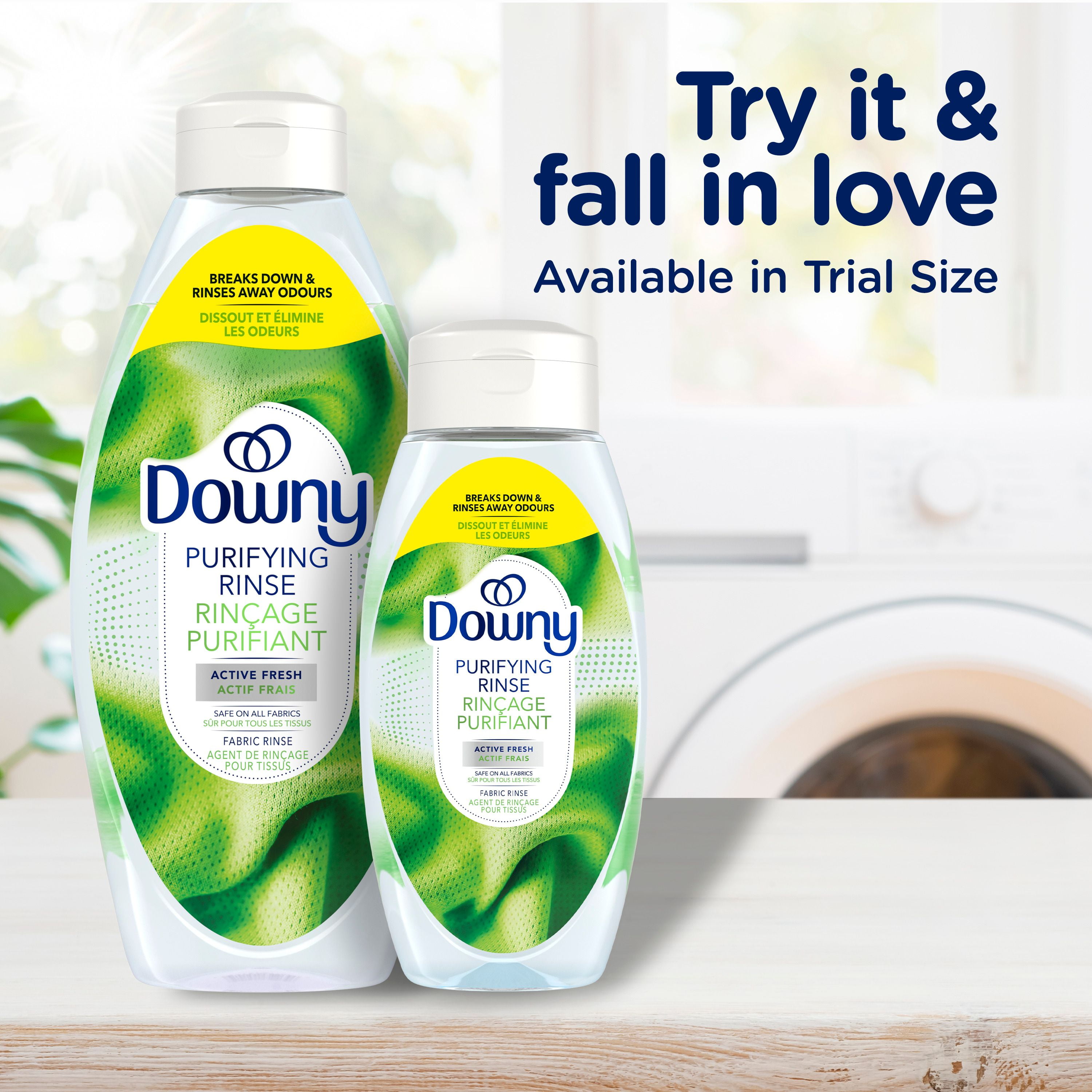 Downy Fabric Rinse Laundry Odour Remover, Active Fresh Scent, Fabric Softener and Laundry Odour Removal Rinse, 1.08 L