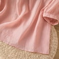 thumbnail image 3 of Summer Spring Embroidered Cotton Linen Tops for Women Dressy 3/4 Sleeve Peasant Gauze Fashion Blouses Casual Bohemian Shirts, 3 of 4