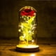 thumbnail image 1 of Romance inmortal, rosa eterna roja en cúpula de vidrio de borosilicato, flor de seda artificial con revestimiento de arcoíris y luces LED, crea una decoración acogedora e íntima para el hogar, regalo, 1 of 5