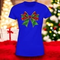 thumbnail image 3 of Playera Blusa Con Estampado De Moño Navideño Ropa Para Mujer Color Azul Talla Chica Marca Emil SaEs, 3 of 4
