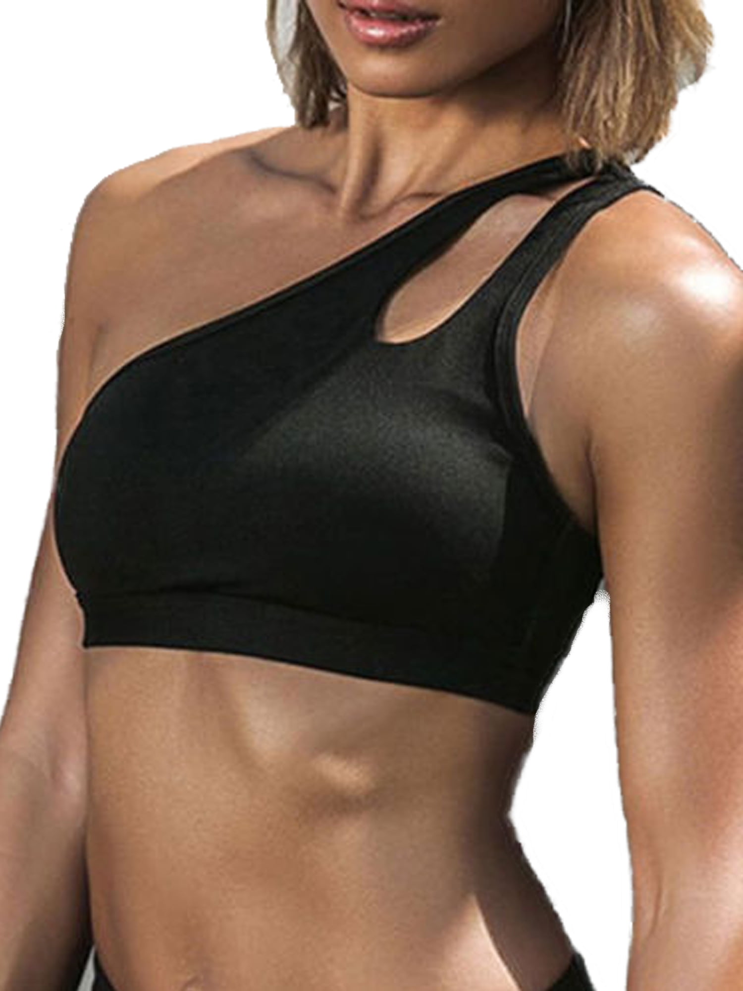 Anna-Kaci Women Solid Crop Yoga Running Sports Workout Gym Athletic Padded Top