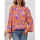 thumbnail image 2 of Camisa de Mujer PRETTYGARDEN Floral Abotonada Naranja XL, 2 of 8