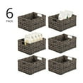 thumbnail image 2 of mDesign Woven Farmhouse Pantry Food Storage Bin Basket Box, 6 Pack, Dark Brown, 2 of 9