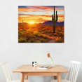 thumbnail image 2 of Nawypu  Modern Canvas Wall Art Golden Sunset Arizona Sonoran Desert Landscape Painting Saguaro Cactus Pictures Print on Canvas Botanica Decor for Bedroom Living Room Office 20x16 inch, 2 of 4