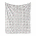 thumbnail image 1 of Love Soft Flannel Fleece Throw Blanket, Girls Room Inspired Image of Cartoon Hearts Romantic Love Design, Cozy Plush for Indoor and Outdoor Use, 50" x 70", Mint Green Pale Pink, by Ambesonne, 1 of 6
