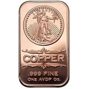 1 oz copper bar saint gaudens/wings coin