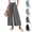 03# Gray, variant on Cotton Linen Wide Leg Culottes for Women 2026 Summer Drawstring High Waisted Flowy Casual Beach Lounge Trousers with Pockets Blue S