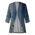 thumbnail image 5 of JULMCOMO 4x Plus Size Summer Cardigan 3/4 Sleeve Light Weight Cardigan Women Lightweight Open Front Shrug Cardigan Solid Color Dressy Casual Soft Floral Cardigan, 5 of 7