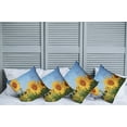 thumbnail image 2 of Ambesonne Floral Throw Pillow Cover 4 Pack, Sunflowers on the Wall, 24", Yellow Green, 2 of 5