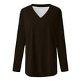 thumbnail image 5 of EDFBUYKRS Womens Tops Dressy Casual Long Sleeve Crewneck Basic T Shirts Solid Loose Textured Fall Blouses Outfits Xl, 5 of 5
