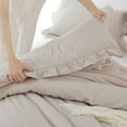 thumbnail image 5 of SPRINDAY Queen Comforter Set For Adult, 3 Piece Ruffle Oatmeal Comforter Sets All Season, 5 of 9