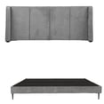 thumbnail image 1 of Box Base Cama Slim King Size + Cabecera Milán Gris oscuro, 1 of 9