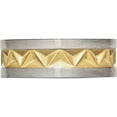 thumbnail image 3 of Titanium Brushed And Yellow Ip-Plated Mens 8mm Band (Size 7) Made In China tb275-7, 3 of 5
