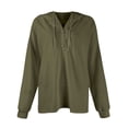 thumbnail image 4 of Delayuji Sweatshirts for Women 2025 Tops Pullover Casual Button Autumn Solid Winter Drawstring Hoodie Blouse Womens Plus Size Sweatshirts Green Xxl, 4 of 5