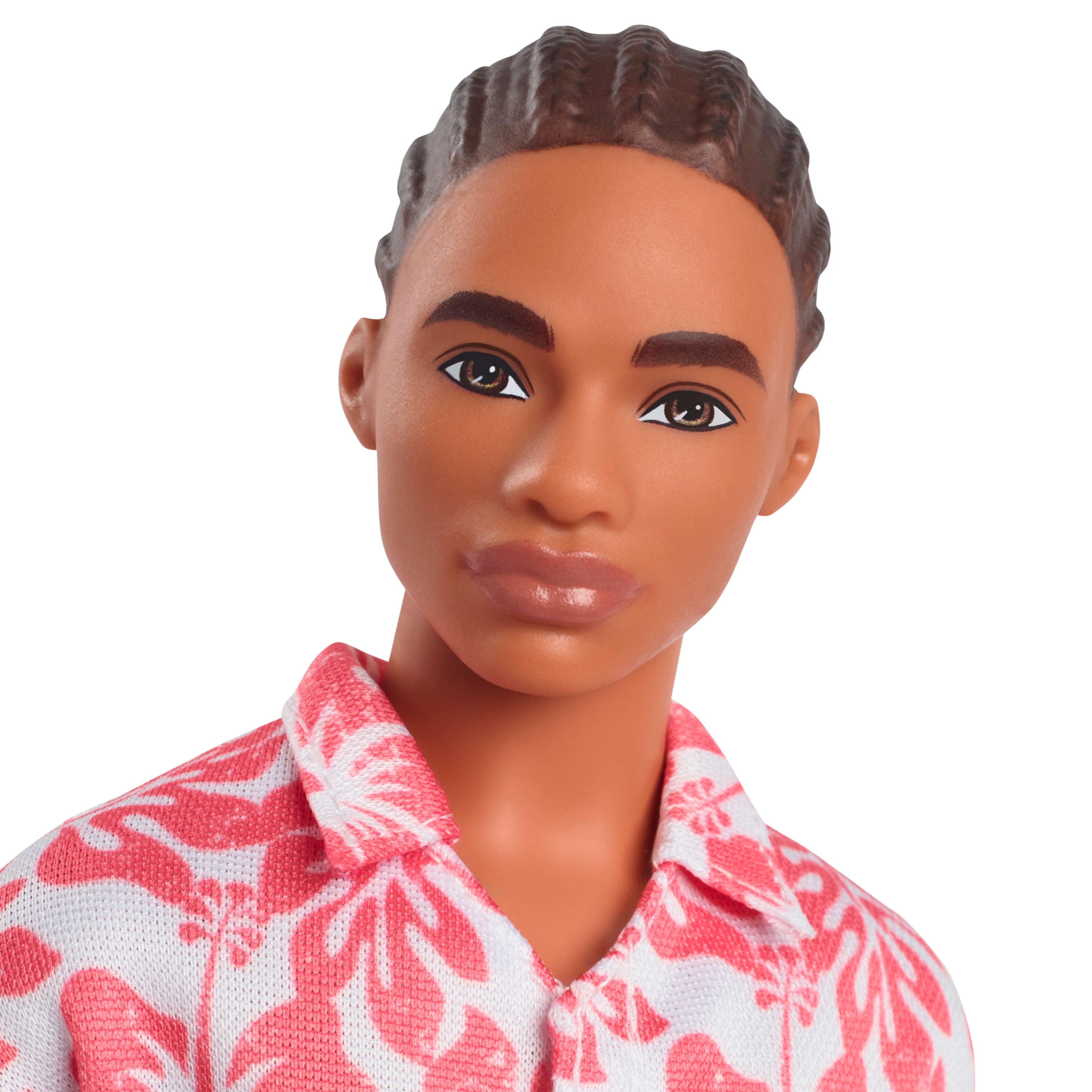 Barbie Fashionistas Ken Doll 235 in Hawaiian Print Jumpsuit with Green Sandals, Brown Hair