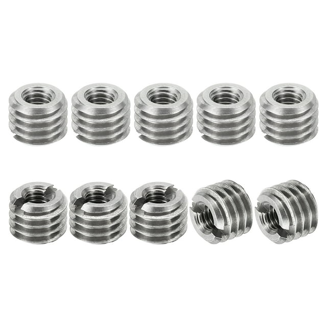 Unique Bargains Adaptateurs de Filetage Manchon Écrou Réducteur M8*1.25 Mâle vers M4*0.7 Femelle Insert de Réparation Écrou Vis Réducteur 6mm 10 Pcs