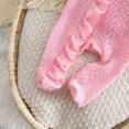 thumbnail image 6 of Pandaie Newborn Baby Girl Fall Winter Clothes Outfit Ruffle Romper Cute Ribbed Knit Jumpsuit with Headband Pink,6-12M, 6 of 8