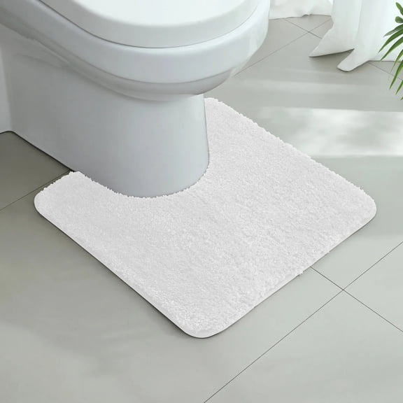 U-shaped thickened bathroom floor mat, plush material, bathtub absorbent mat, anti slip foot mat, bathroom small carpet, entranc